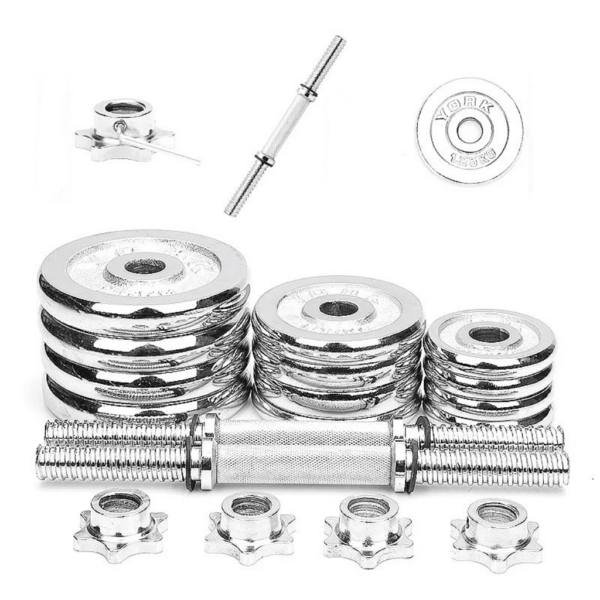 Adjustable Dumbbells | 20kg Chrome Weights Set - Image 2