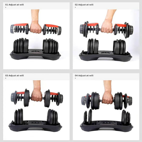 24kg Dumbbell set - Black Lifting instructions