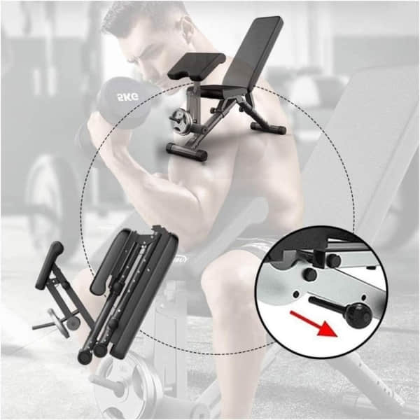 Bench with Leg Extension with Size Detail