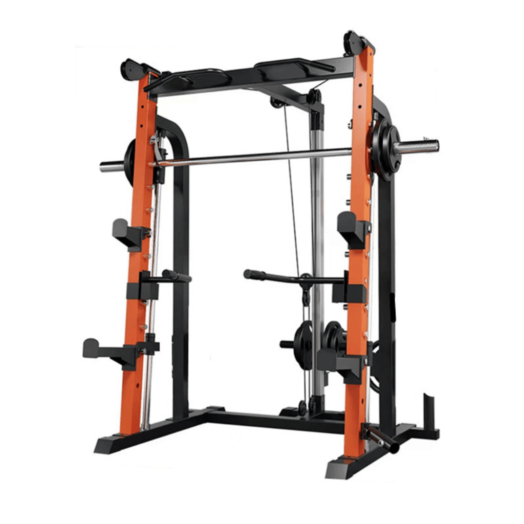 Smith machine home gym setup