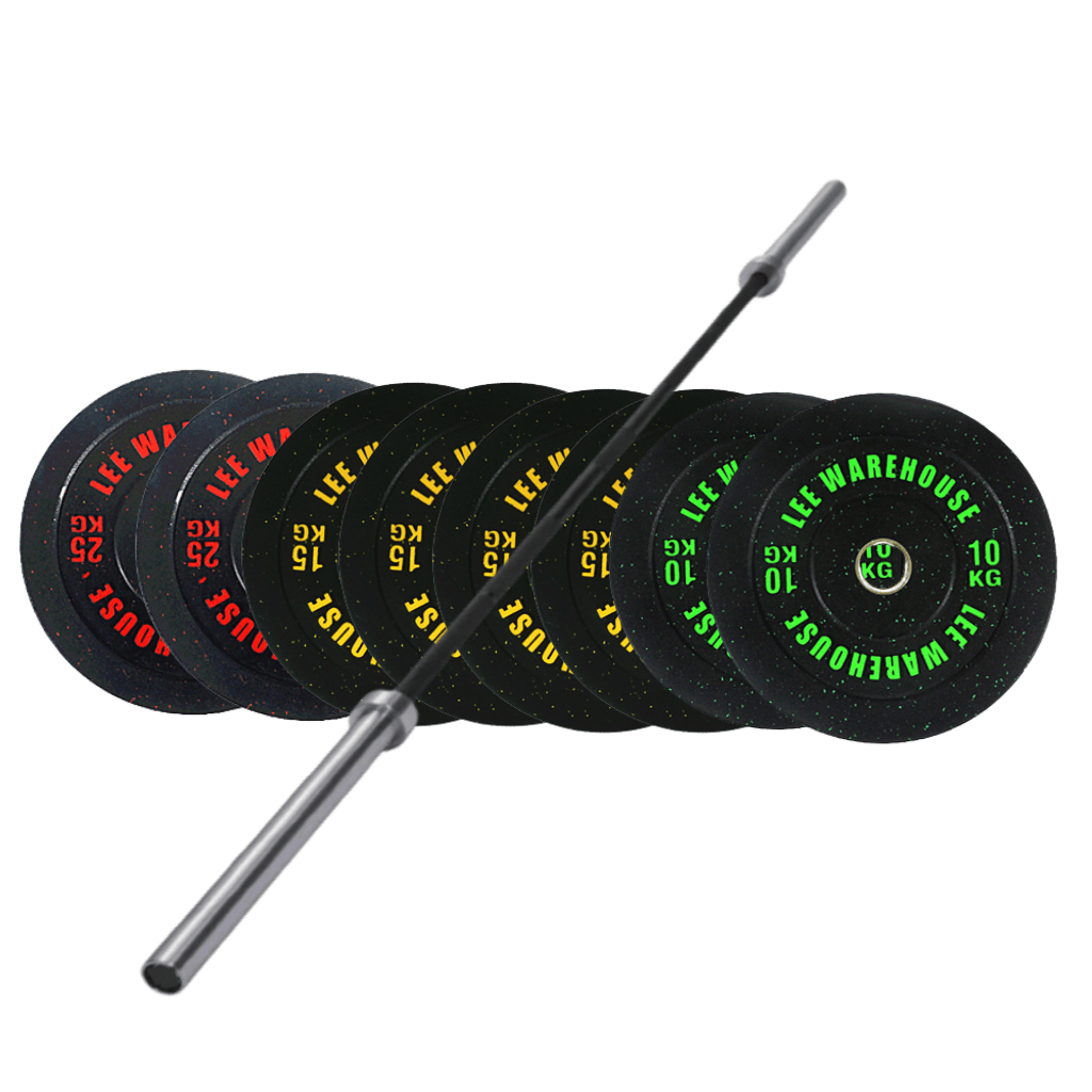 170kg Bumper Plates Set with 7FT 20kg Barbell
