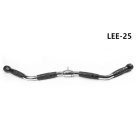 Deluxe Heavy Duty Solid Curl Bar Revolving Hanger Home Gym Cable Attachments Training with Rubber