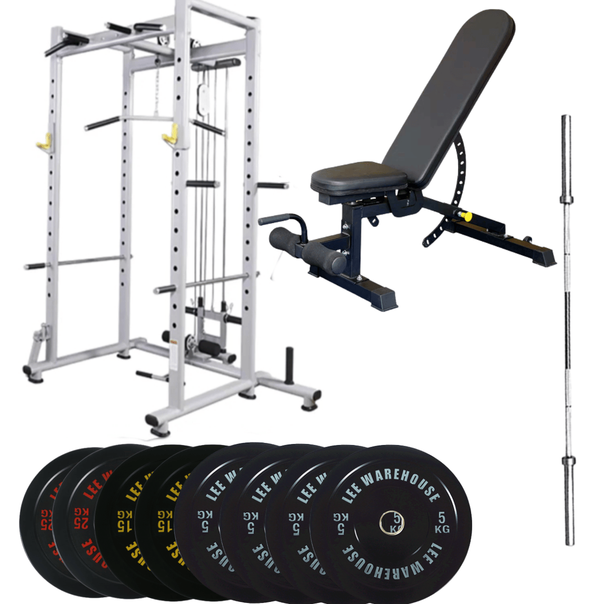 Home Gym Set |Power cage with Bench and Barbell Weights