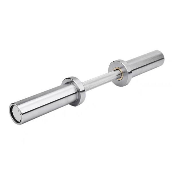 Focused image showcasing the grip and texture of a dumbbell bar.