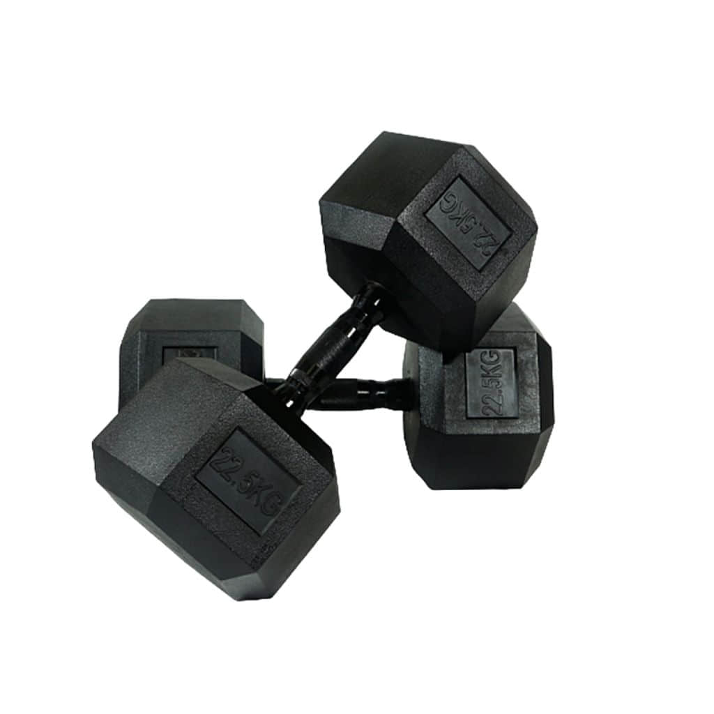 Hex Dumbbells | Black Handle | 40kg-70kg (Sold Individually)