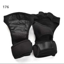 Hands gripping a barbell while wearing Weightlifting-Gloves.
