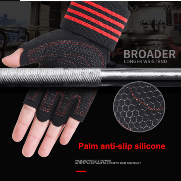 Gym Workout Gloves with Wrist Wrap Support - Image 2