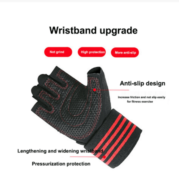 Gym Workout Gloves with Wrist Wrap Support - Image 4