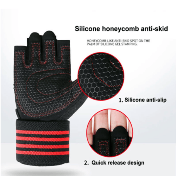 Gym Workout Gloves with Wrist Wrap Support - Image 7