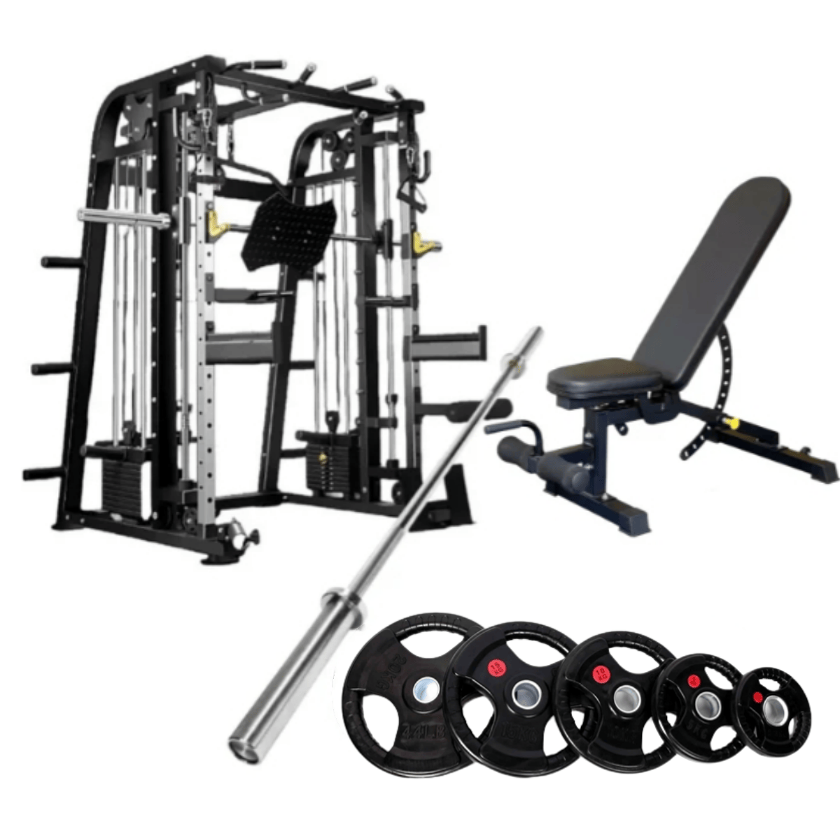 Home Gym | Smith Machine with Weights Set and Decline Bench